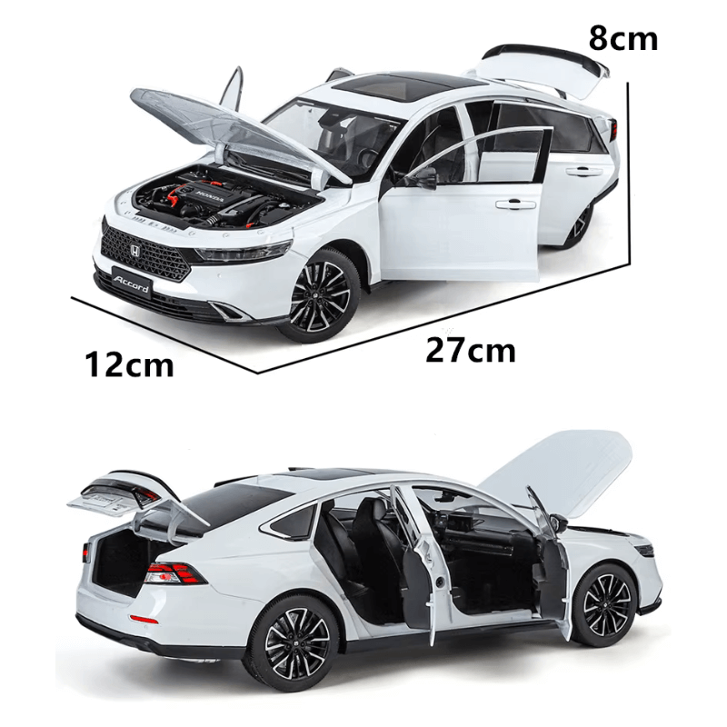 Honda Accord 1/18 Escala Die-cast: Réplica Detalhada Carro Miniatura Colecionável