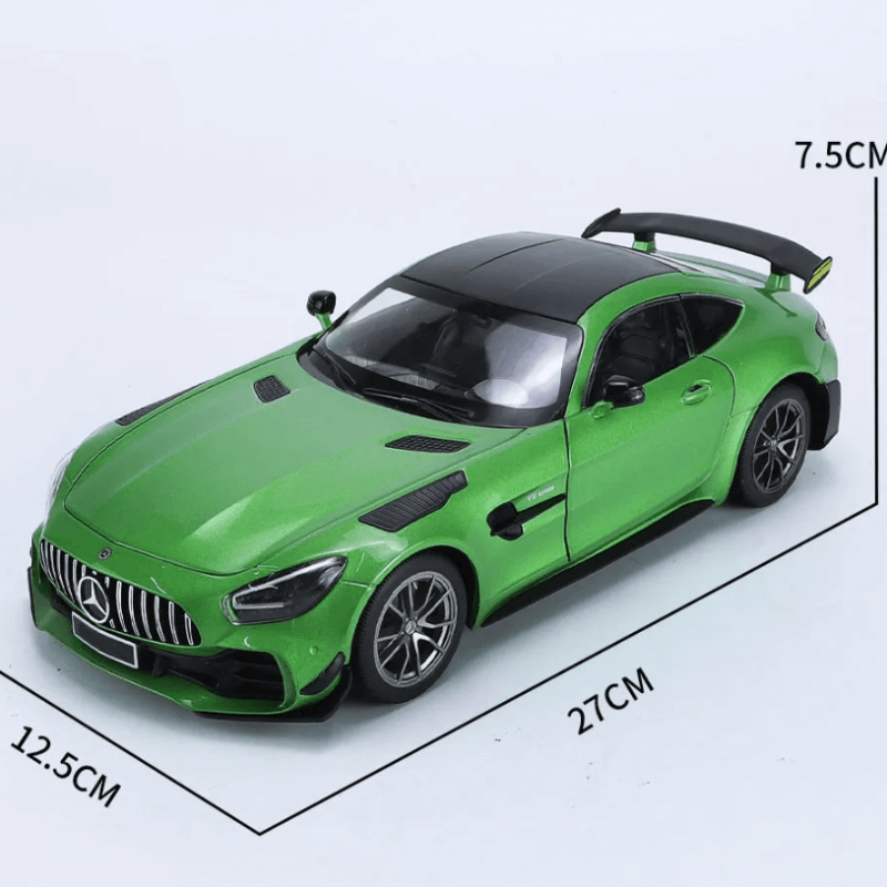 Modelo Mercedes AMG GTR 1:18 Liga Metálica Detalhada Colecionável Brinquedo Luxuoso