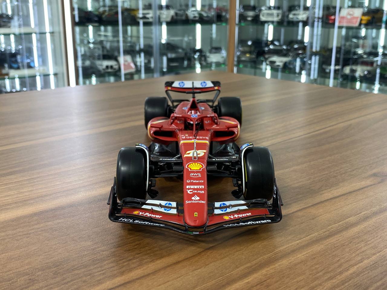 1/18 Metal Diecast Bburago Ferrari SF 24 C. Leclerc #16 in Matt Red