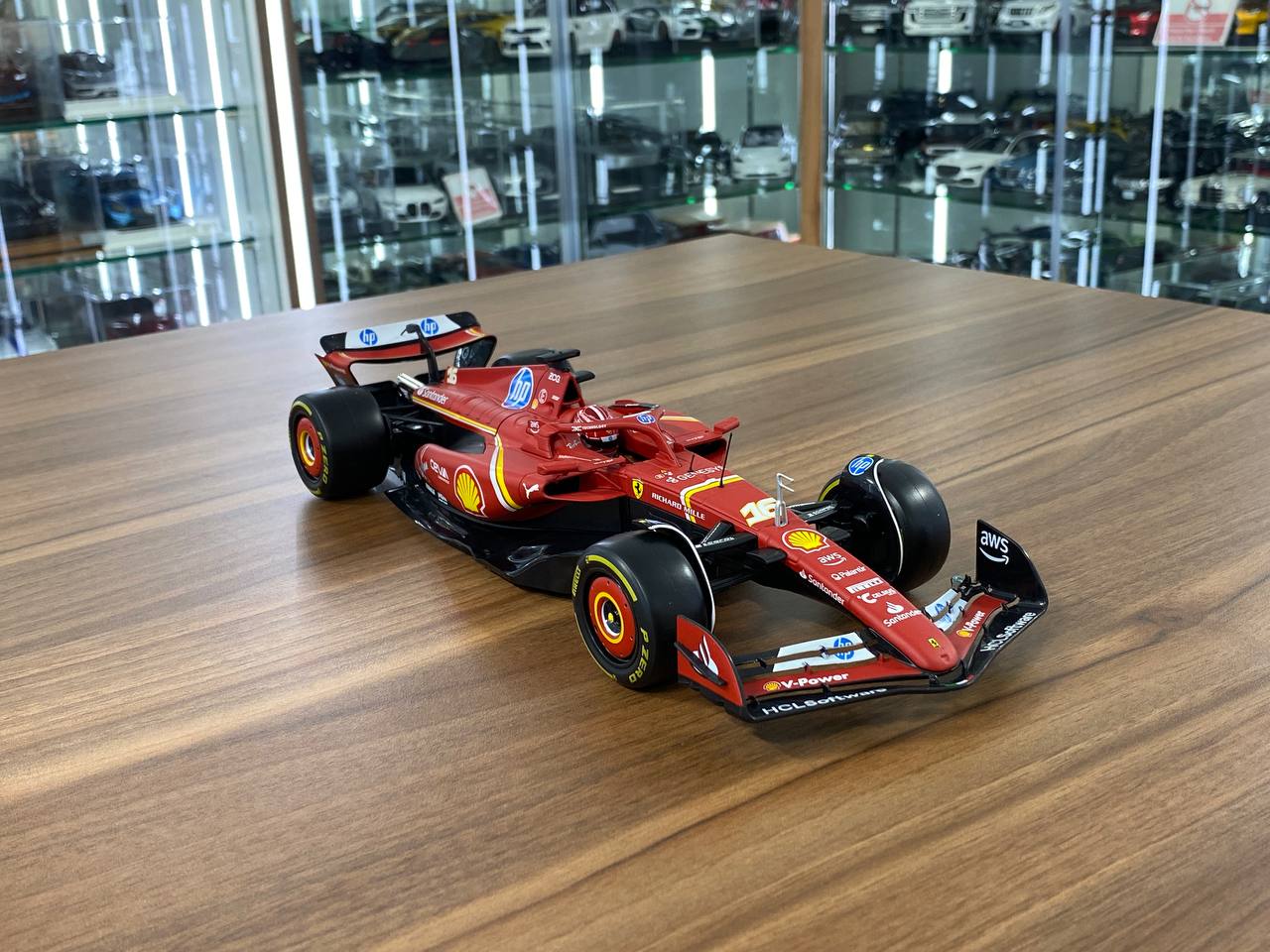 1/18 Metal Diecast Bburago Ferrari SF 24 C. Leclerc #16 in Matt Red