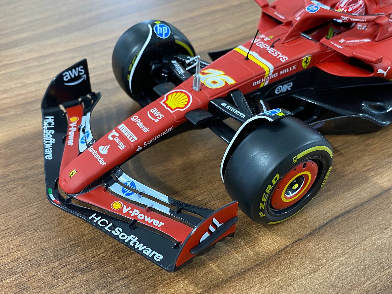 1/18 Metal Diecast Bburago Ferrari SF 24 C. Leclerc #16 in Matt Red