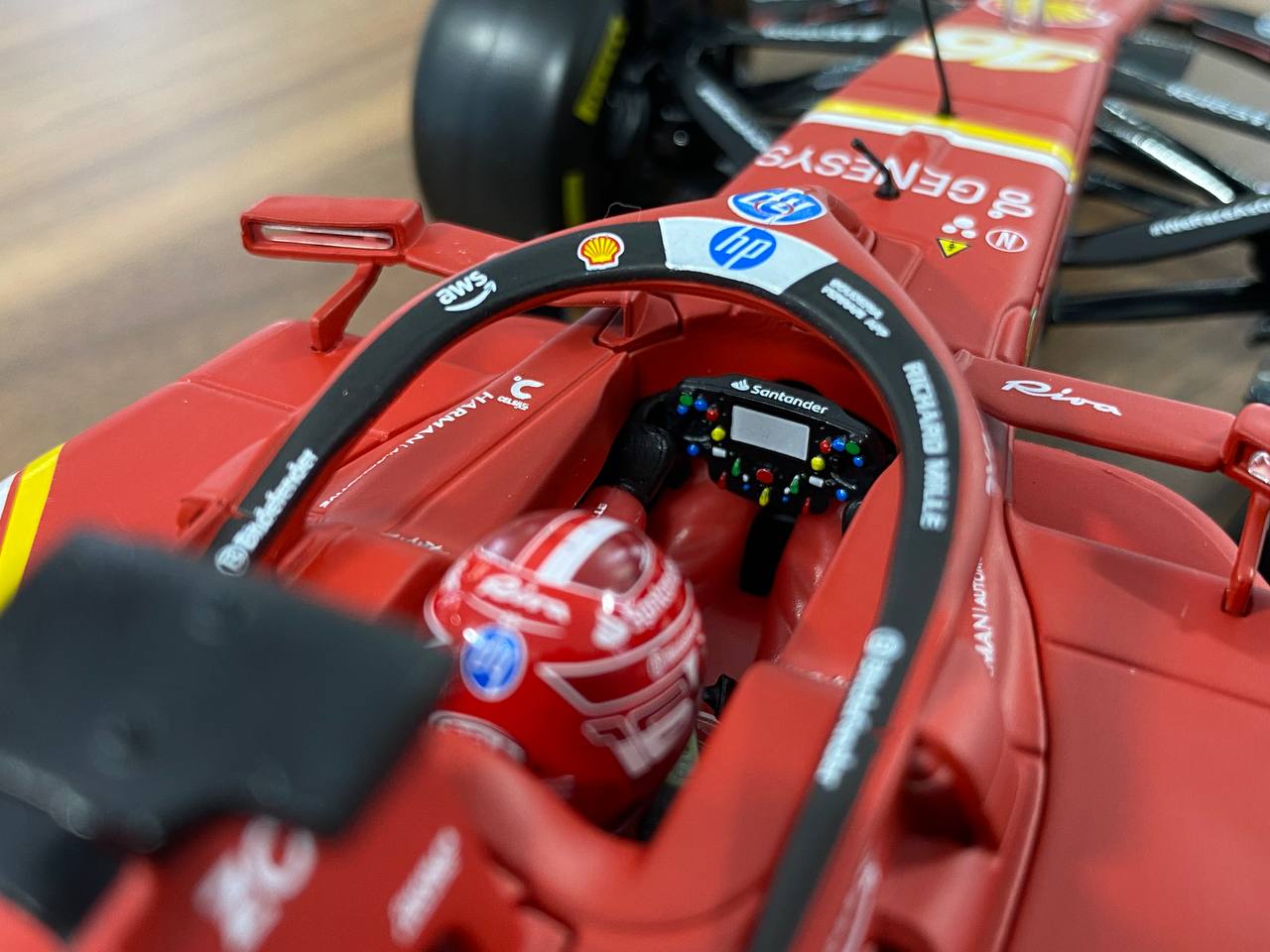 1/18 Metal Diecast Bburago Ferrari SF 24 C. Leclerc #16 in Matt Red