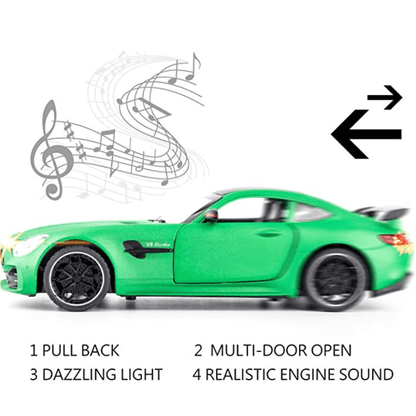 Modelo Mercedes AMG GTR 1:18 Liga Metálica Detalhada Colecionável Brinquedo Luxuoso